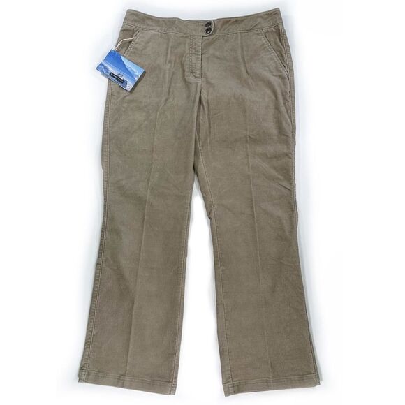 ExOfficio NWT Womens Size 16 Flex Cords Stretch Corduroy Pants Trousers Khaki - Picture 1 of 14